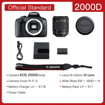 Canon EOS Rebel T7 DSLR Camera with 18-55mm Lens 2000D Camera Kit